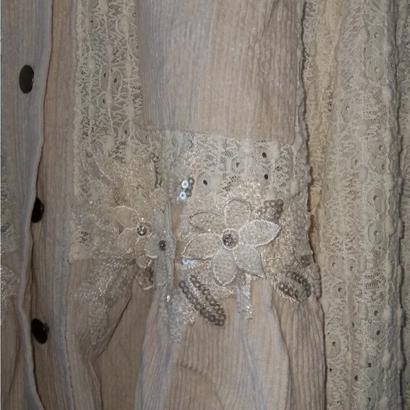 NEW POL Corduroy Beige Oversized Button Down Shacket Jacket Size Small - Picture 6 of 6